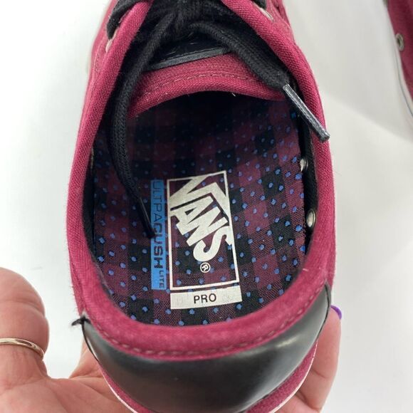Vans Men's Chima Ferguson Pro Plaid Canvas Sneakers Burgundy Red Size 7 - Picture 7 of 10